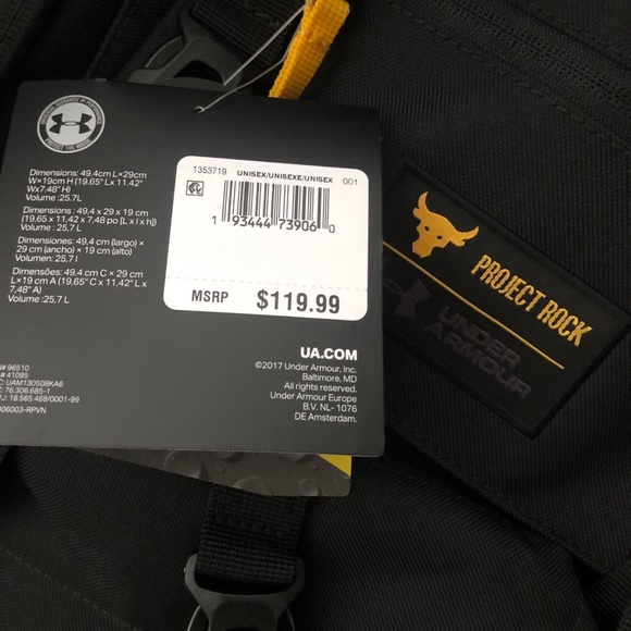 Under Armour x Project Rock Regiment UA Unisex Womens Backpack Black 1353719-001 - Picture 13 of 13